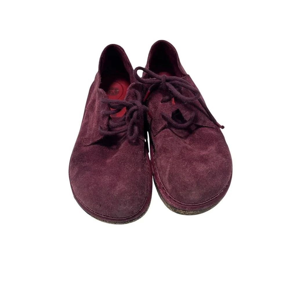 Birkenstock Shoes Kids Size 13 Red Suede Oxford Lace Up Comfort Walking